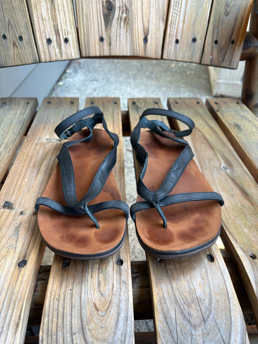 Chaco Sofia Black Leather Sandals Womens Size 8 - Picture 5 of 15
